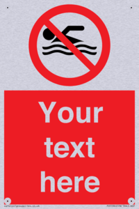 Custom No swimming prohibition Sign